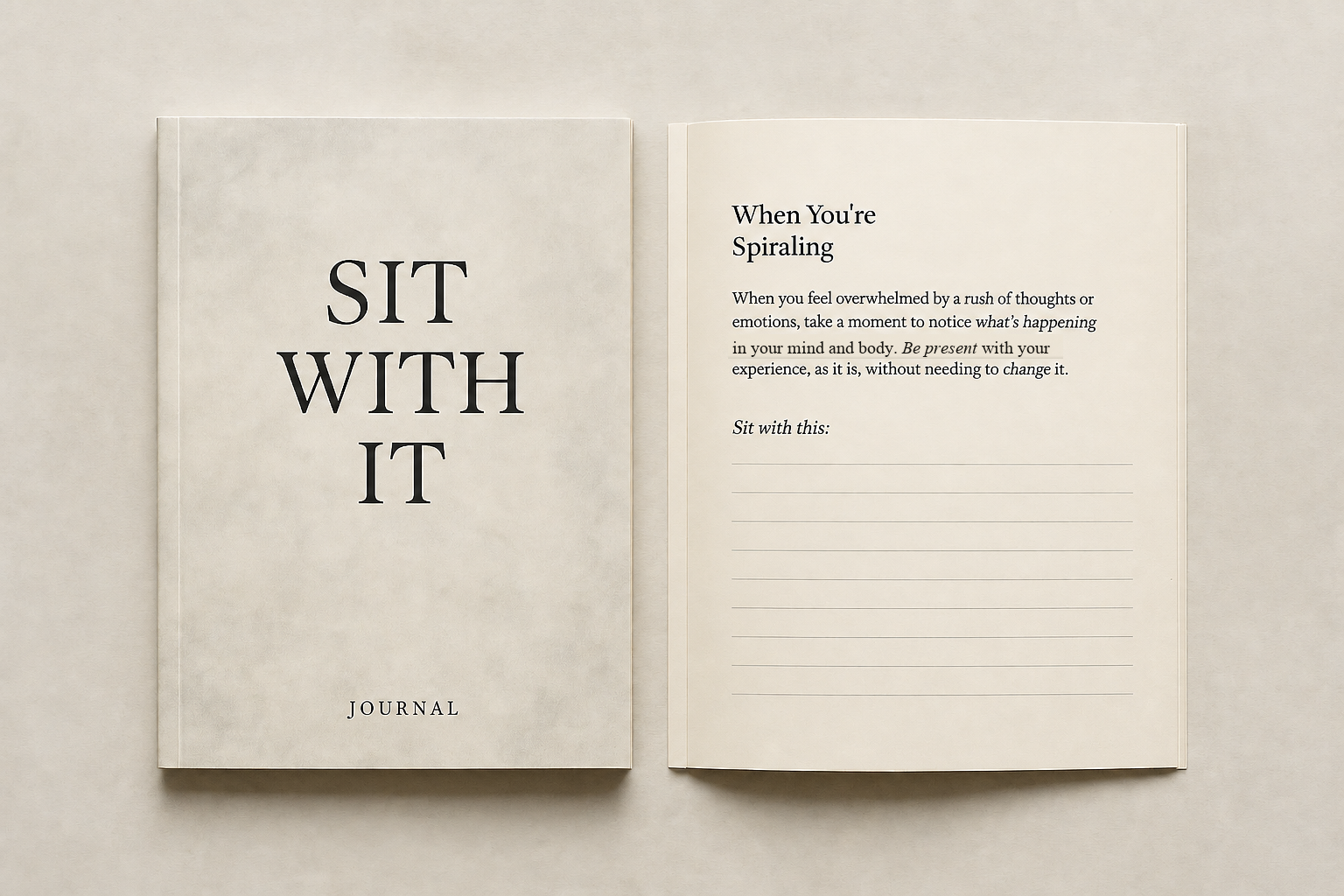 Sit With It journal beside an open guided page